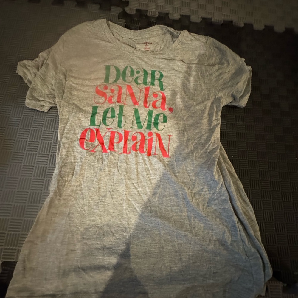 Holiday Time Gray T-Shirt with Red Print